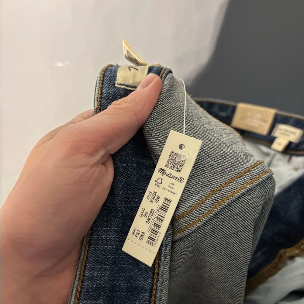 Madewell Plus Curvy Mid-Rise Stovepipe Jeans in Deming Wash Size 18W - Picture 7 of 7
